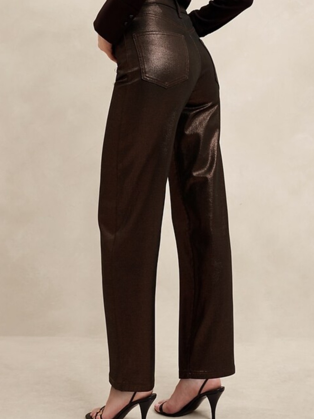 Banana Republic high rise straight metallic
pants